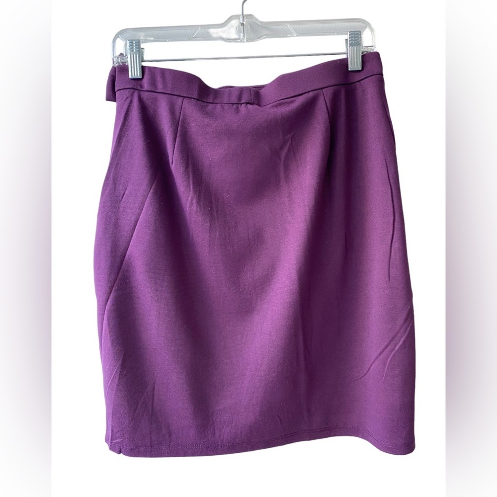 Vero Moda Asymmetrical Tulip Wrap Skirt, Rich Purple Colour, With Bow, Size L - Picture 2 of 6